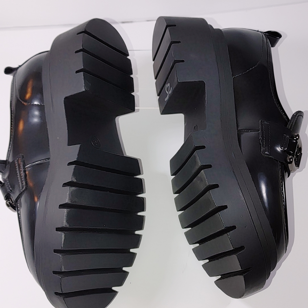 Madden Girl Black Patent Platform Loafers - Picture 5 of 14